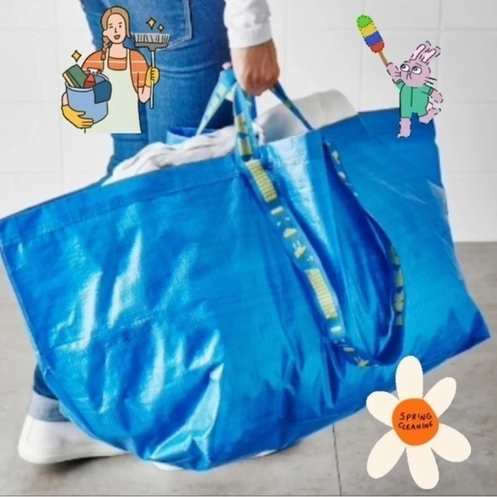 1 blue Ikea FRAKTA bag super sturdy for storage/shopping/USPS drop-off, new
